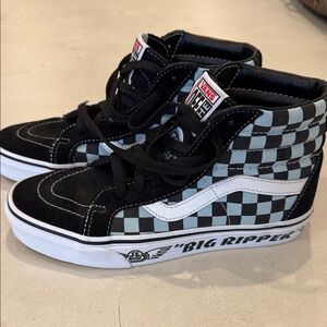 Vans Black and Blue Checkered High-Tops